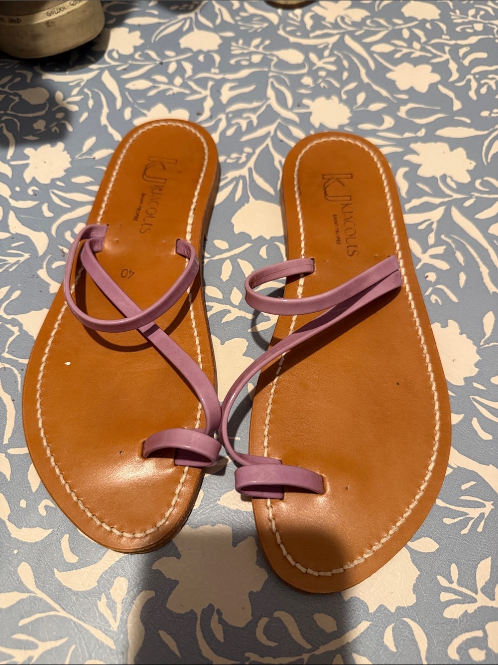K.Jacques Lilac Strap Slide Sandals - Women